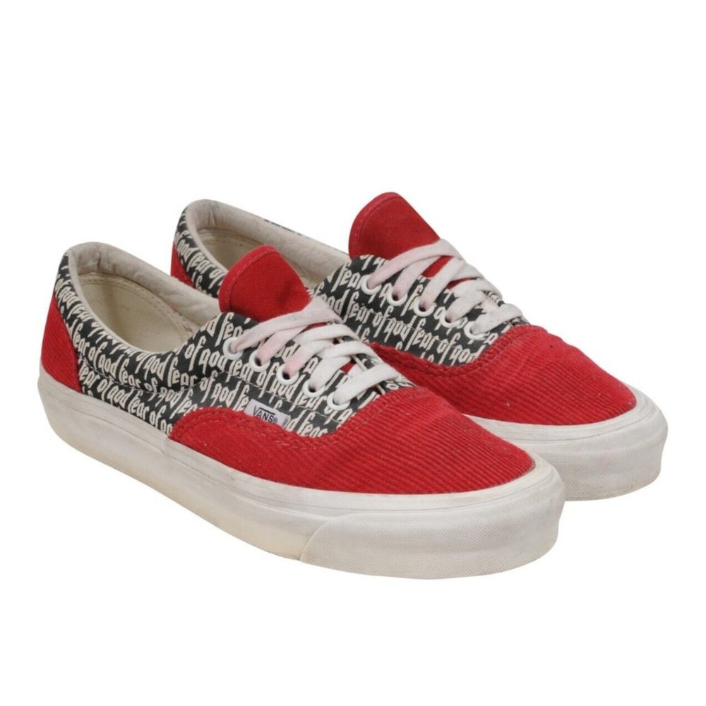 Fear of God Vans Mens Era 95 DX Logo Sneakers Size US 9 Red 2017 Collection Two